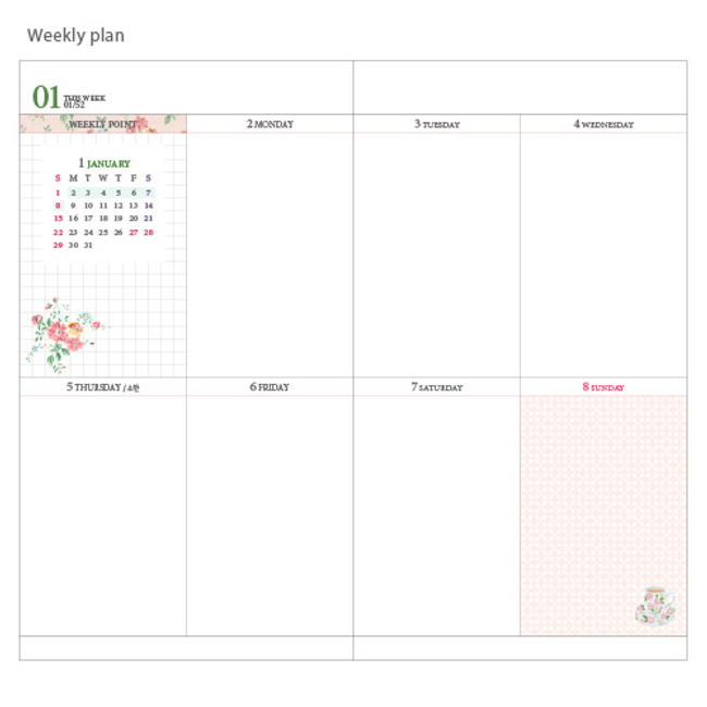 Weekly plan - Amelie weekly dated diary with fox tassel