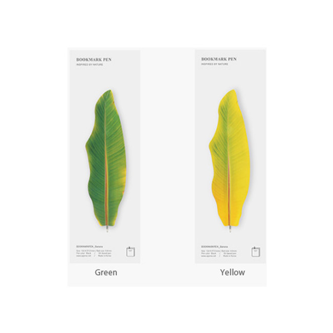 Package - Appree Banana leaf bookmark black ballpoint pen 