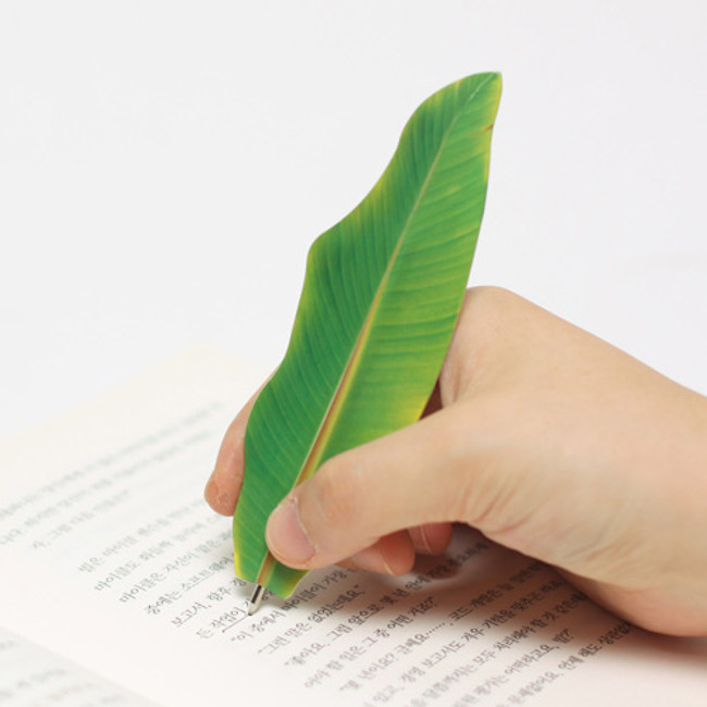 Appree Banana leaf bookmark black ballpoint pen set 
