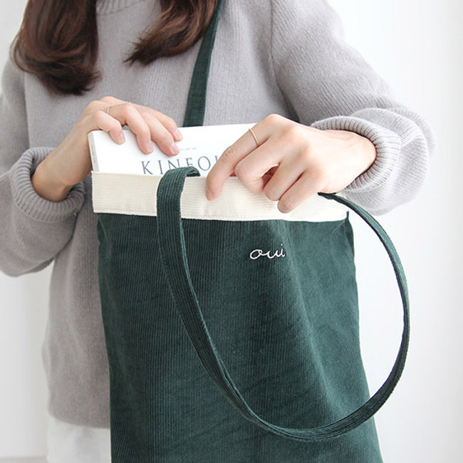 Around'D corduroy line shoulder bag tote 