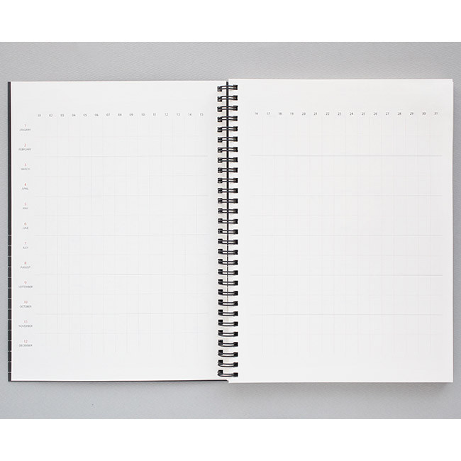 Yearly - Mon cahier wirebound large undated daily planner 