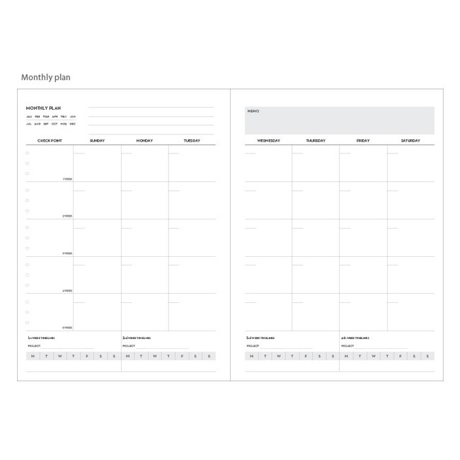 Monthly plan - System wirebound undated planner