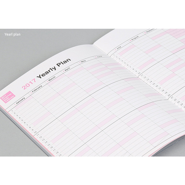 Yearly plan - 2017 Chachap Calendar note monthly dated planner