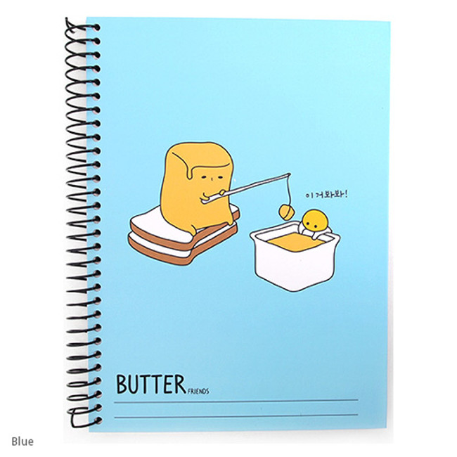 Blue - Butter friends wirebound lined notebook 