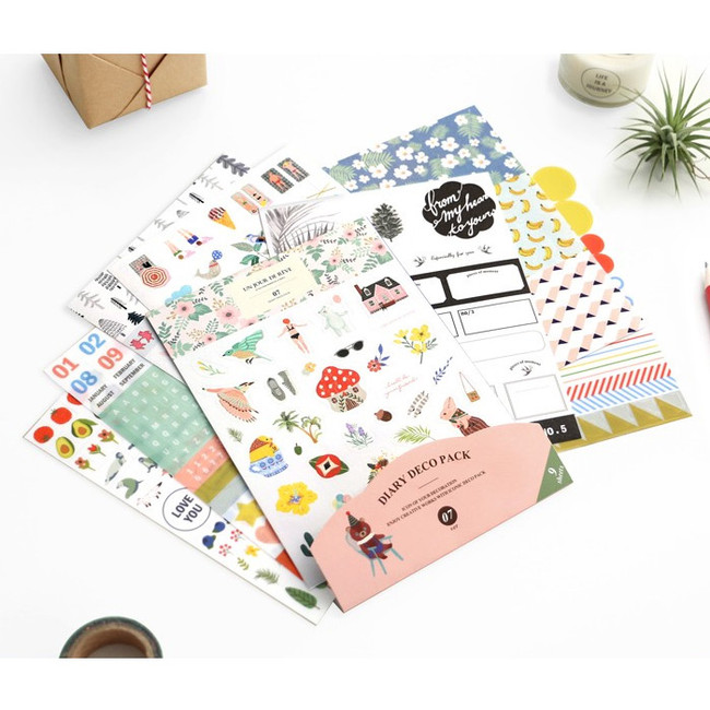 Iconic Diary deco sticker set 9 sheets in one set ver.7 