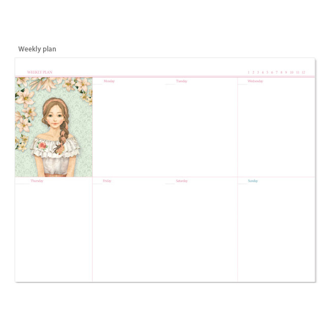 Weekly plan - Ma petite fille undated diary scheduler 