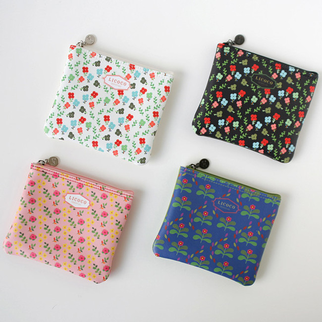 Licoco flower pattern small zipper pouch