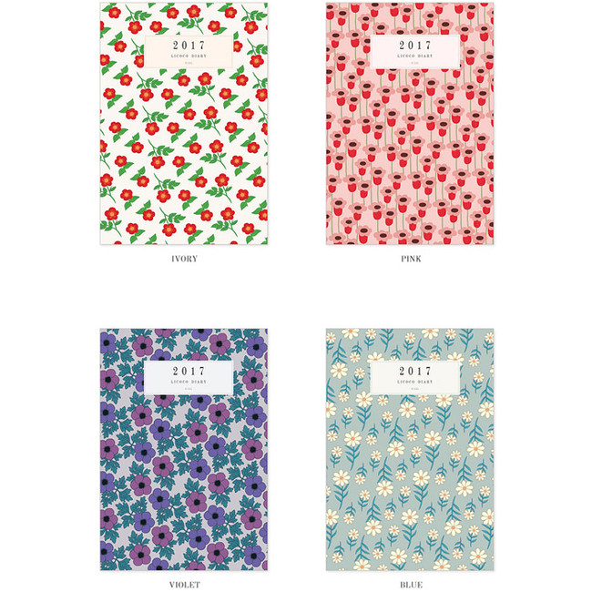 Colors of 2017 Licoco flower pattern dated diary