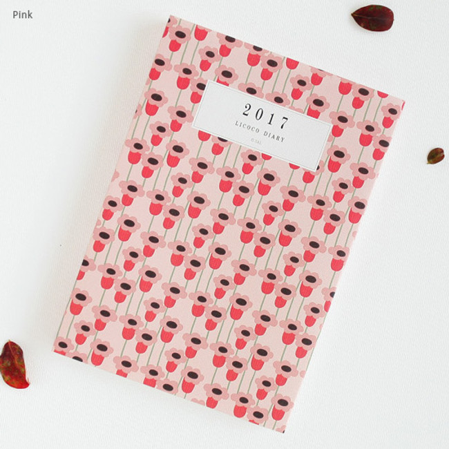 Pink - 2017 Licoco flower pattern dated diary