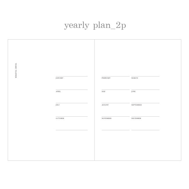 Yearly plan - Slow and simple monthly undated planner notebook