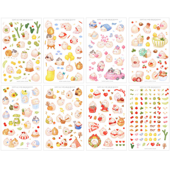 BOOKCODI Molang cute deco transparent sticker set ver.4 