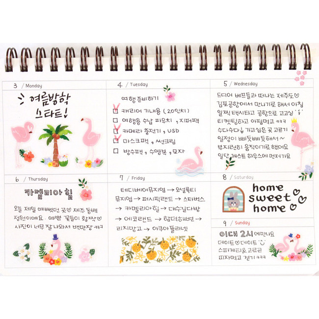 Weekly plan - Molang undated weekly desk scheduler 