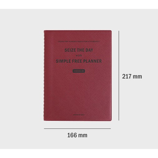 Size of Iconic Seize the day wirebound weekly undated planner