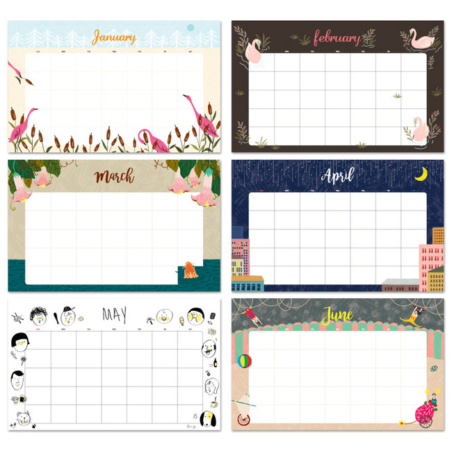 Pour vous undated monthly planner paper with desk mat