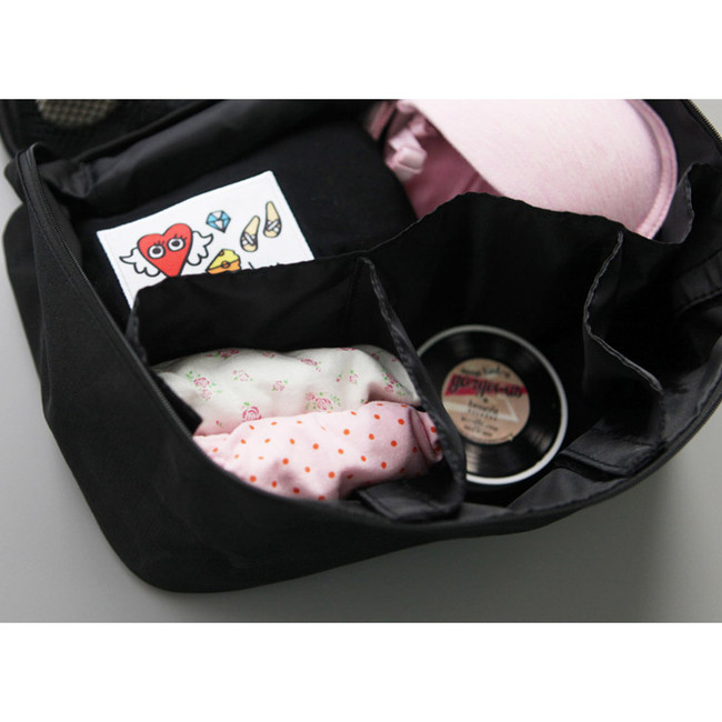 Detail of Rim travel multi pouch bag packing aids 