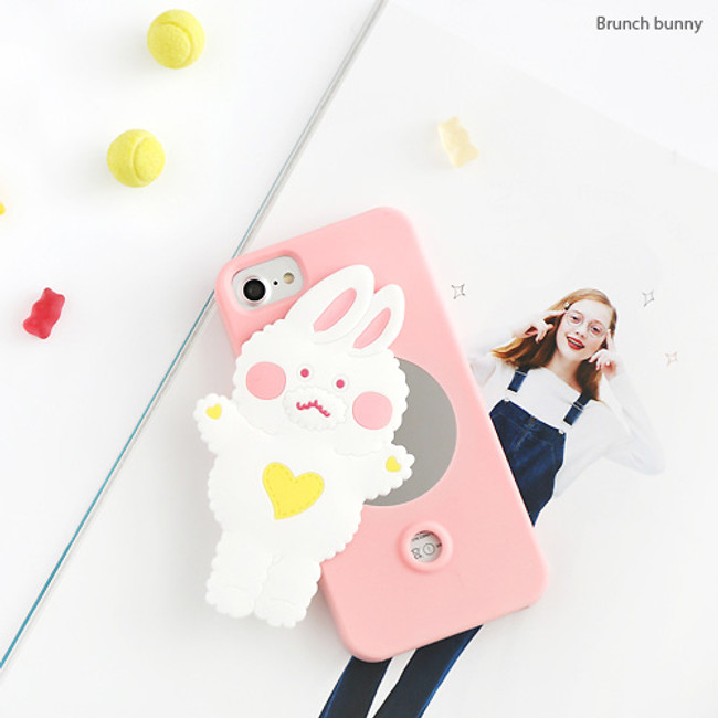 Bunny - Brunch brother case for iphone 6 6S 7 with round mirror