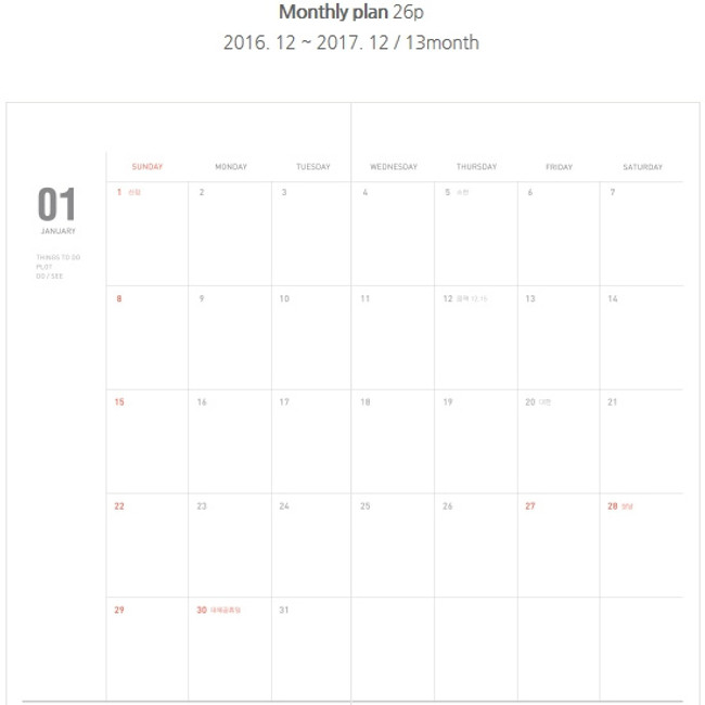 Monthly plan - Dailylike Daily log monthly dated diary scheduler