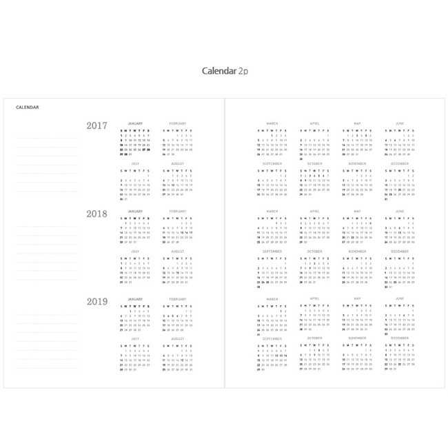 Calendar - 2017 Dailylike Timeline weekly dated diary scheduler