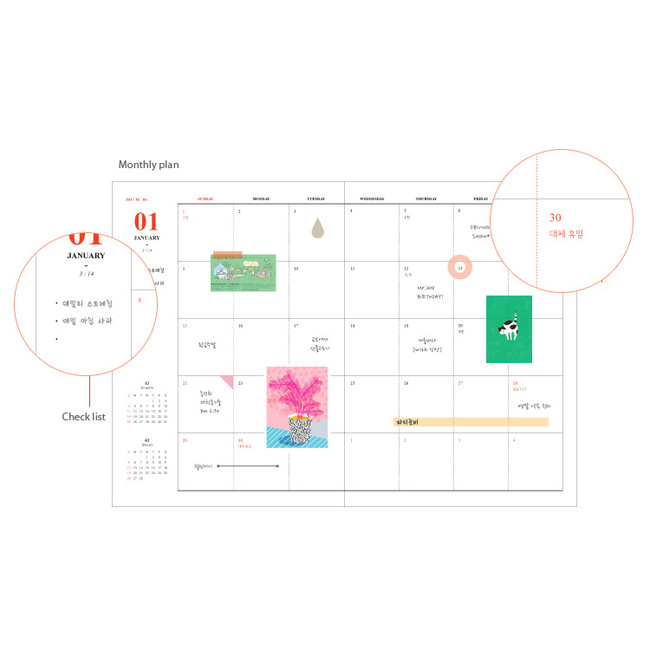 Monthly plan - Awesome large dated planner scheduler