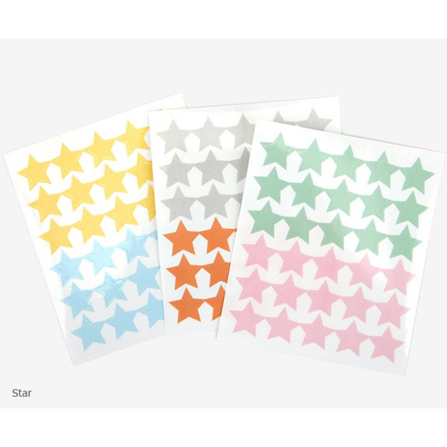 Star solid - Transparent circle and star deco sticker set ver.3