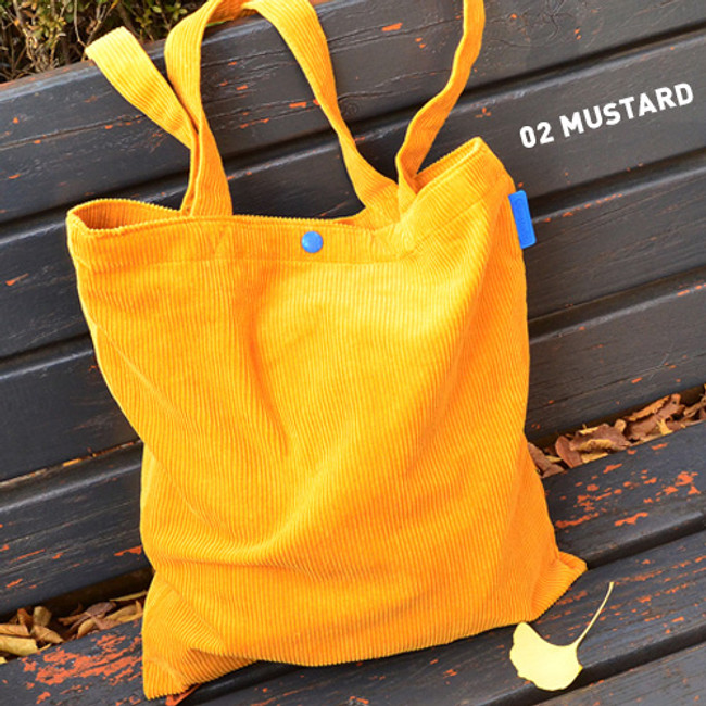 Mustard - Jam studio Cozy corduroy shoulder tote bag 