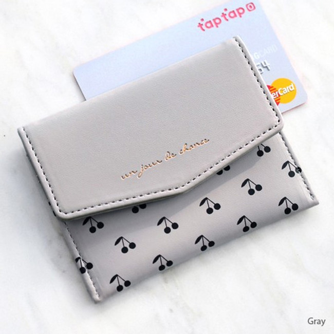 Gray - Iconic Pochette pattern card case pocket wallet 