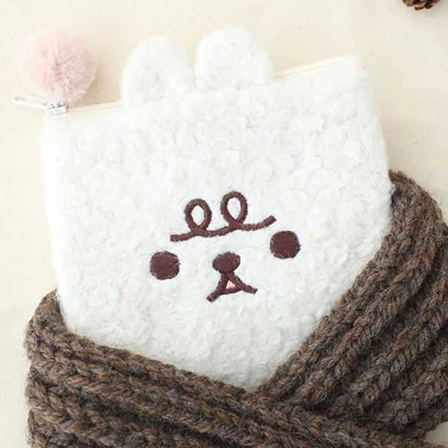 Lamb - Popuree poodle small zipper pouch 