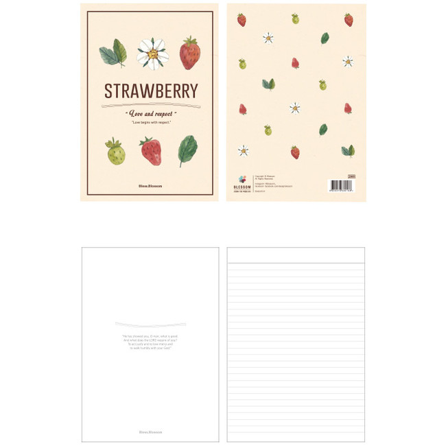 Blessom Blossom strawberry A5 lined notebook 