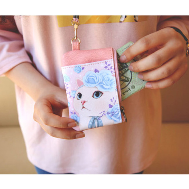 Choo Choo cat zip coin case wallet