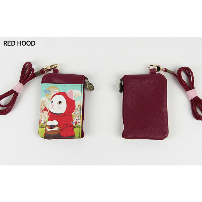 Red hood - Choo Choo cat zip coin case wallet