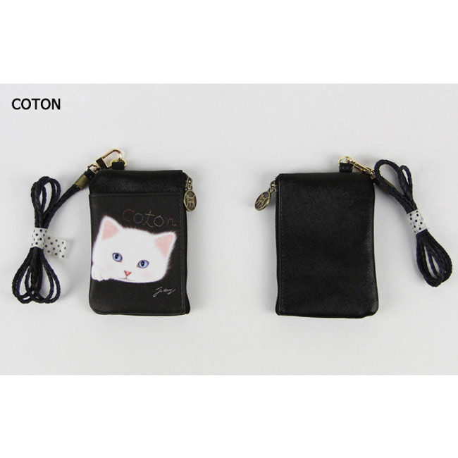 Coton - Choo Choo cat zip coin case wallet