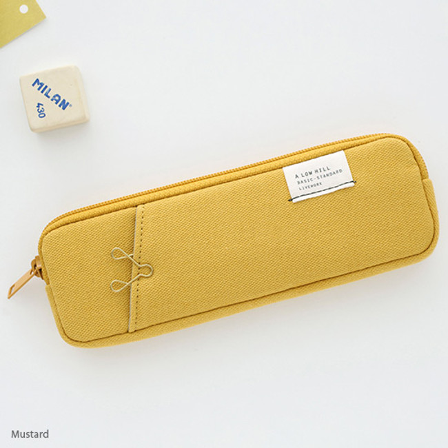 Mustard - A low hill basic standard pocket pencil case ver.3