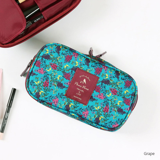 Grape - Wanna This Cosmetic makeup double side zipper pouch