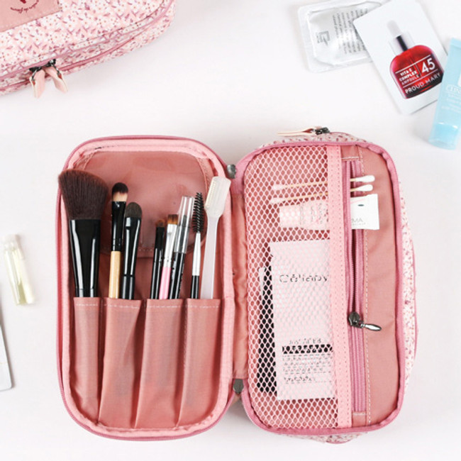 Brush & zipper pocket - Cosmetic makeup zipper pouch