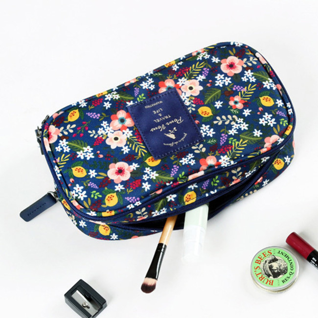 Wanna This Cosmetic makeup double side zipper pouch