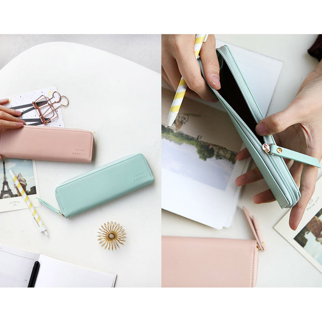 With Alice Think about w slim zipper pencil case 