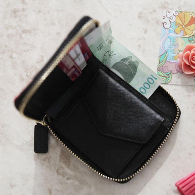 With Alice Rim pattern zip around wallet