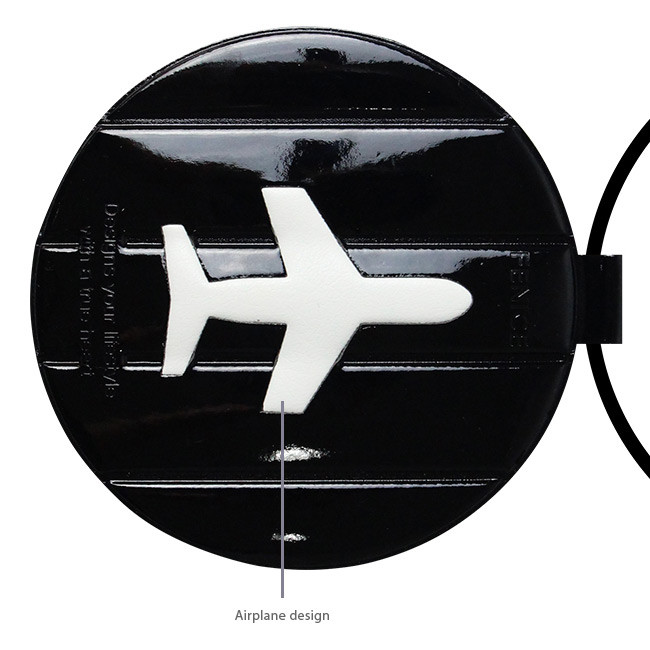 Fenice Airplane enamel round travel luggage name tag