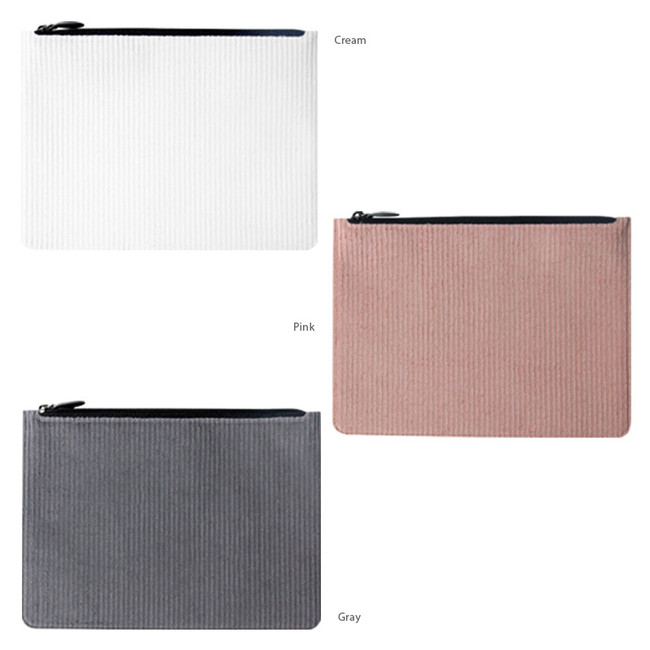 Color of Fenice Seamless corduroy zipper multi pouch