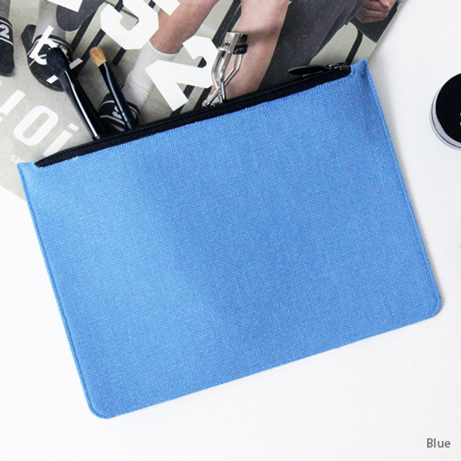 Blue - Fenice Seamless fabric zipper multi pouch