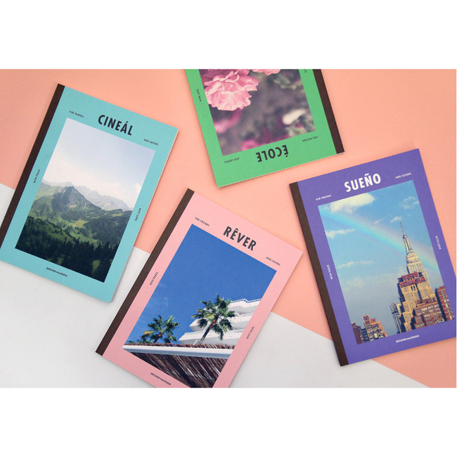 Colorful A5 size grid-lined class notebook