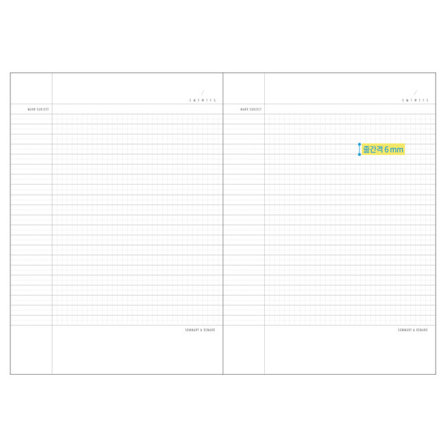 Colorful A5 size grid-lined class notebook