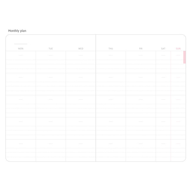 Monthly plan - Positive small undated diary scheduler