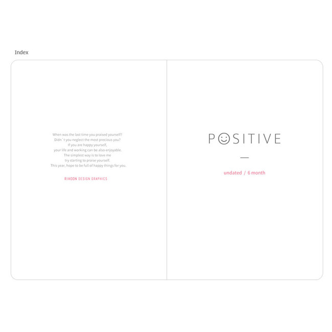 Index - Positive small undated diary scheduler