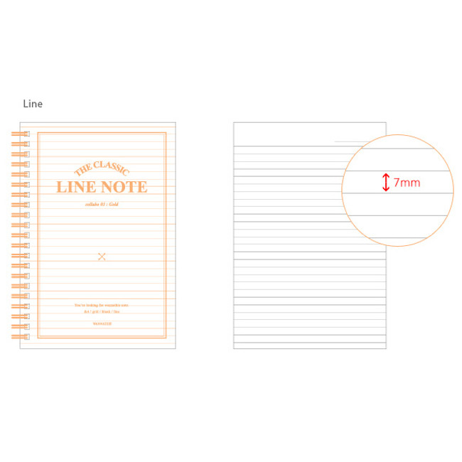 Line - The classic gold spiral notebook
