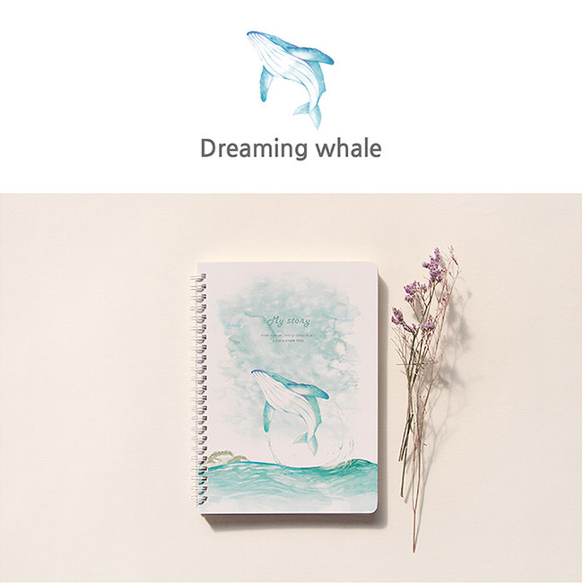 Dreaming whale - My story spiral cornell lined notebook
