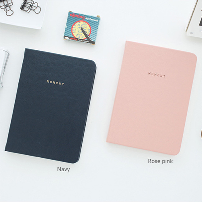 Navy / Rose pink - Moment small lined notebook ver.2 