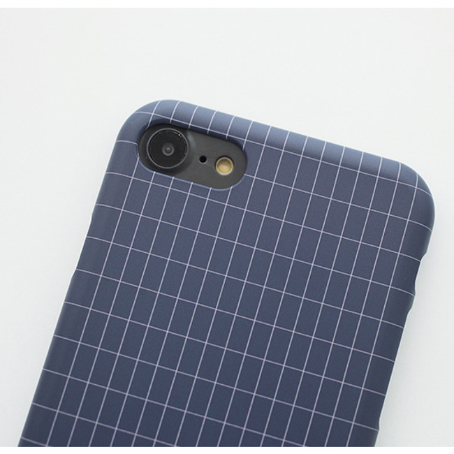 Blue grid - Matte simple hard case for iPhone 7