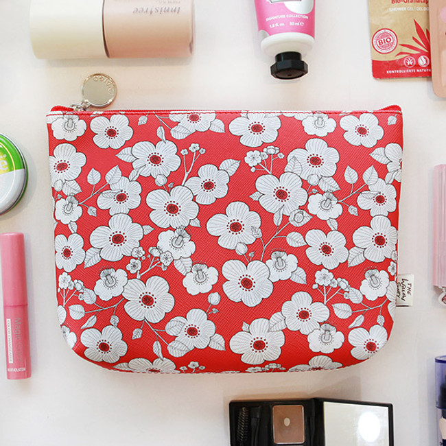 Red flower - Willow illustration pattern pouch