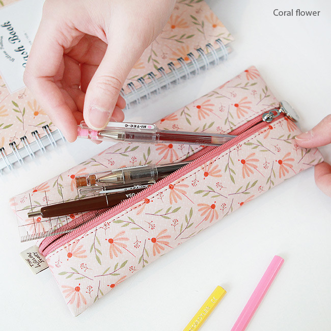 Coral flower - Willow illustration pattern zipper pencil case